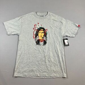 Connetic Native 2022 Tee Mens Large Heathered Gray Cotton Women Adorned Graphic